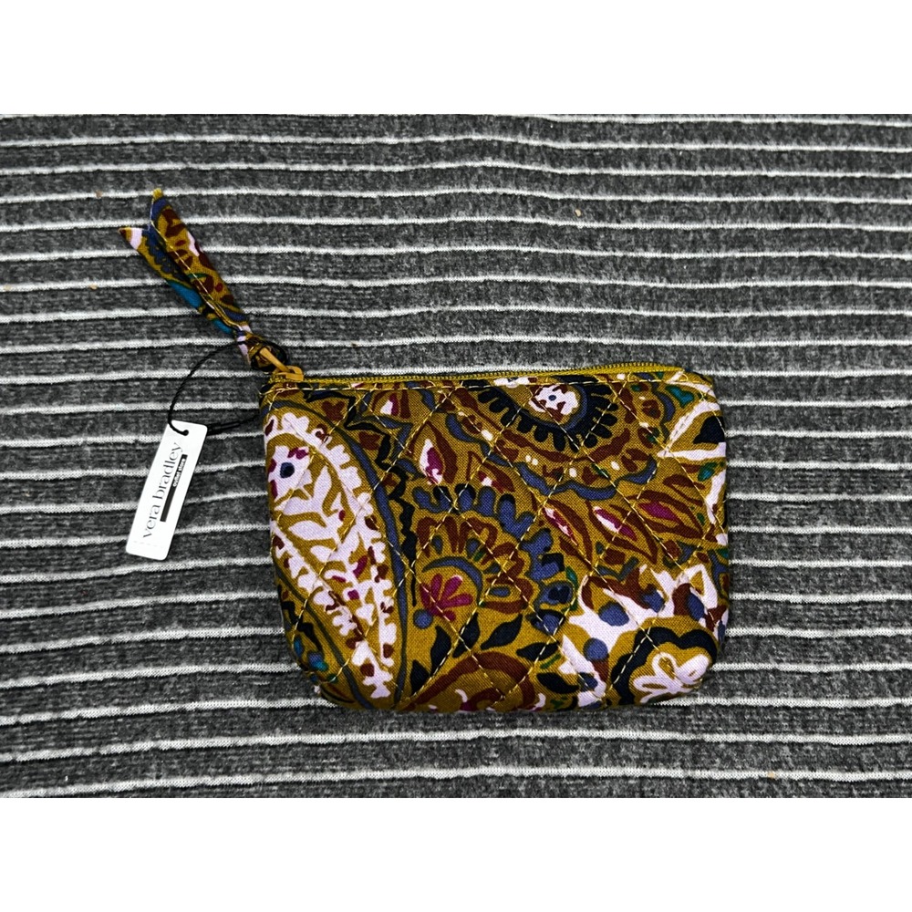 Vera‎ Bradley Essential Zip-Top Pouch Buta Quilted Cotton Coin Purse NWT - Picture 2 of 6